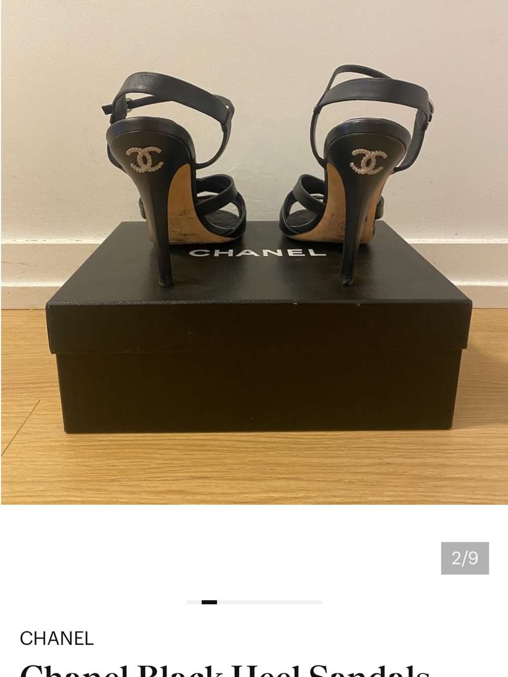 CHANEL Black Leather Crisscross Slingback Heels - Picture 8 of 8